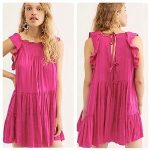 Intimately Free People Want Your Love Satin Mini Dress in Deep Orchid Sz. Small
